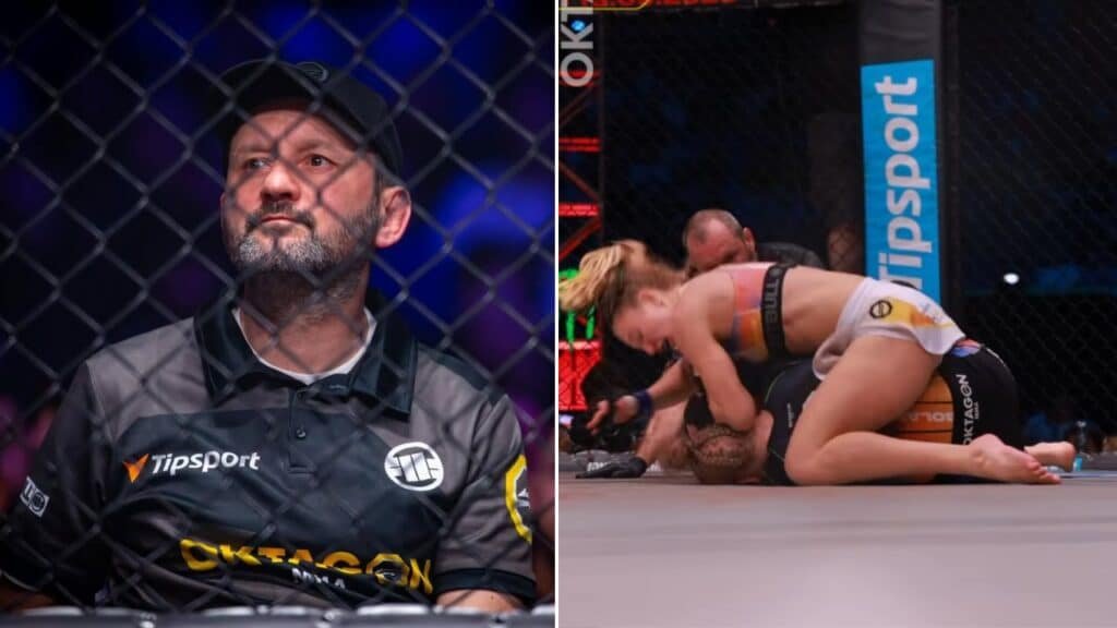 Pavel Touš během zápasu Lucie Szabové vs. Cecilie Bolander